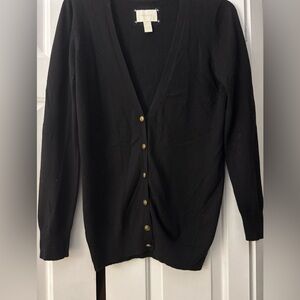Forever 21 Black V-Neck Button Cardigan Sweater size small